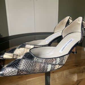 Manolo Blahnik Black and Gray Heels